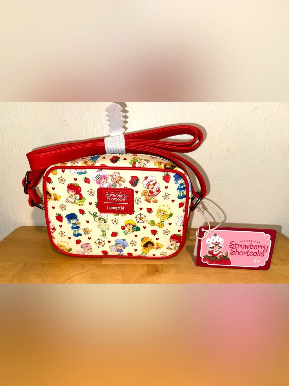 Loungefly Strawberry Shortcake & Friends Allover Print Crossbody Bag NWT 2026